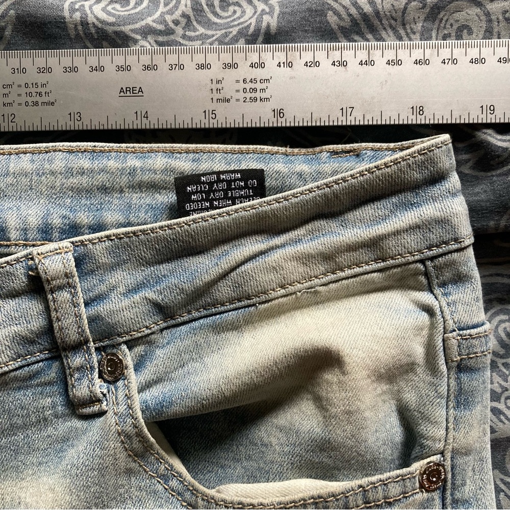 Guapi Jeans Men’s 36x37 Slim Super Stacked Distressed High Rise Blue Celebrity - Picture 6 of 9